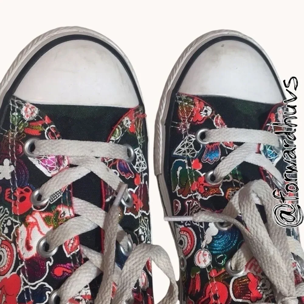 Converse All Star Unicorn Rainbow Emo Y2K Low Top Sneakers Youth 4